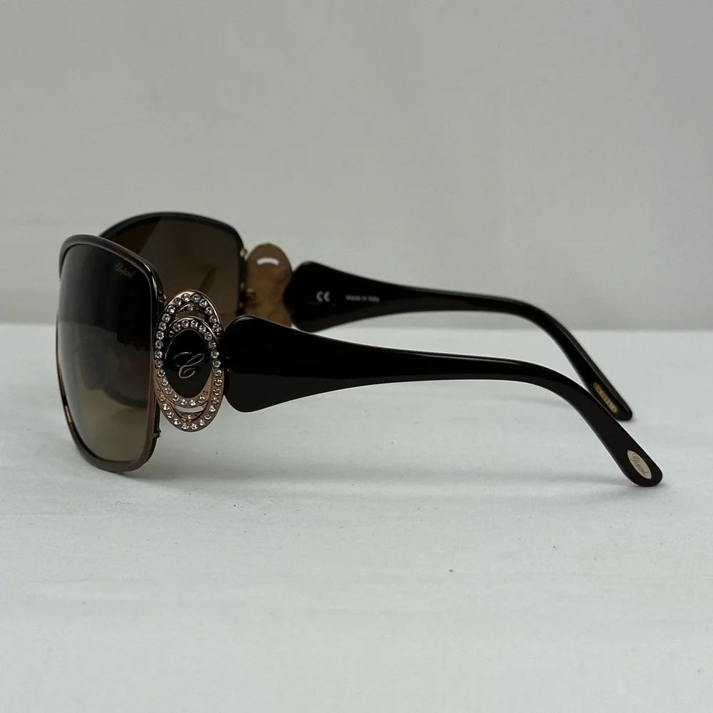 Chopard Women's Brown Gradient Logo Oval Sunglasses